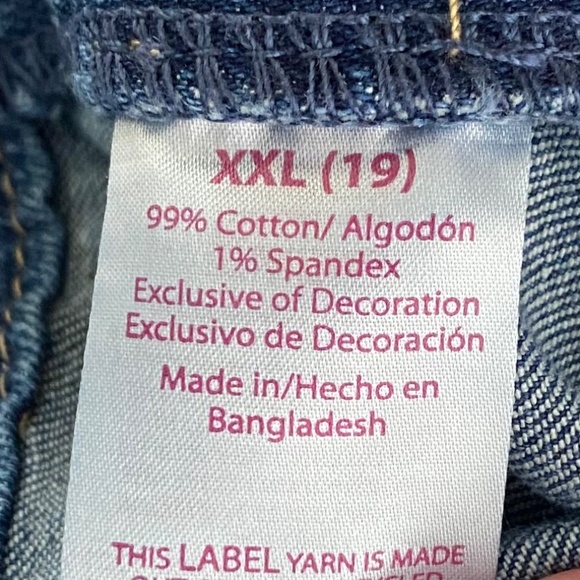 No Boundaries XXL 2X 19 Juniors Overall Shorts Romper Jean Denim Distressed - Picture 4 of 5